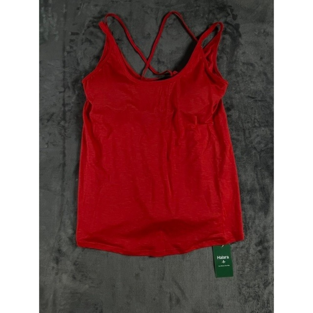 Halara Red U-Neck Built-in Bra Loose Fit Strappy Tank Top Large YH25111002bra